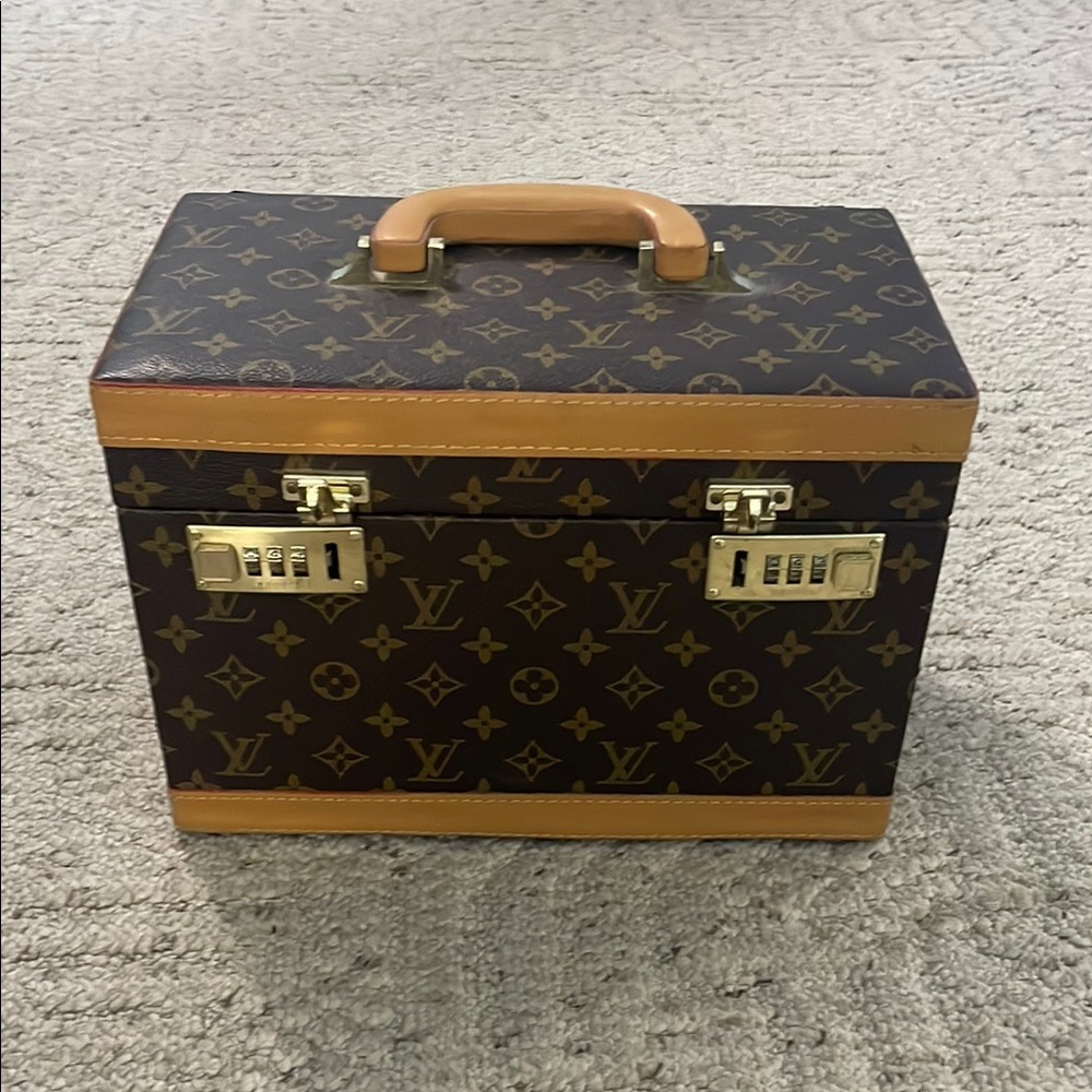 Vintage Louis Vuitton Monogram Travel Case in Brown and Tan